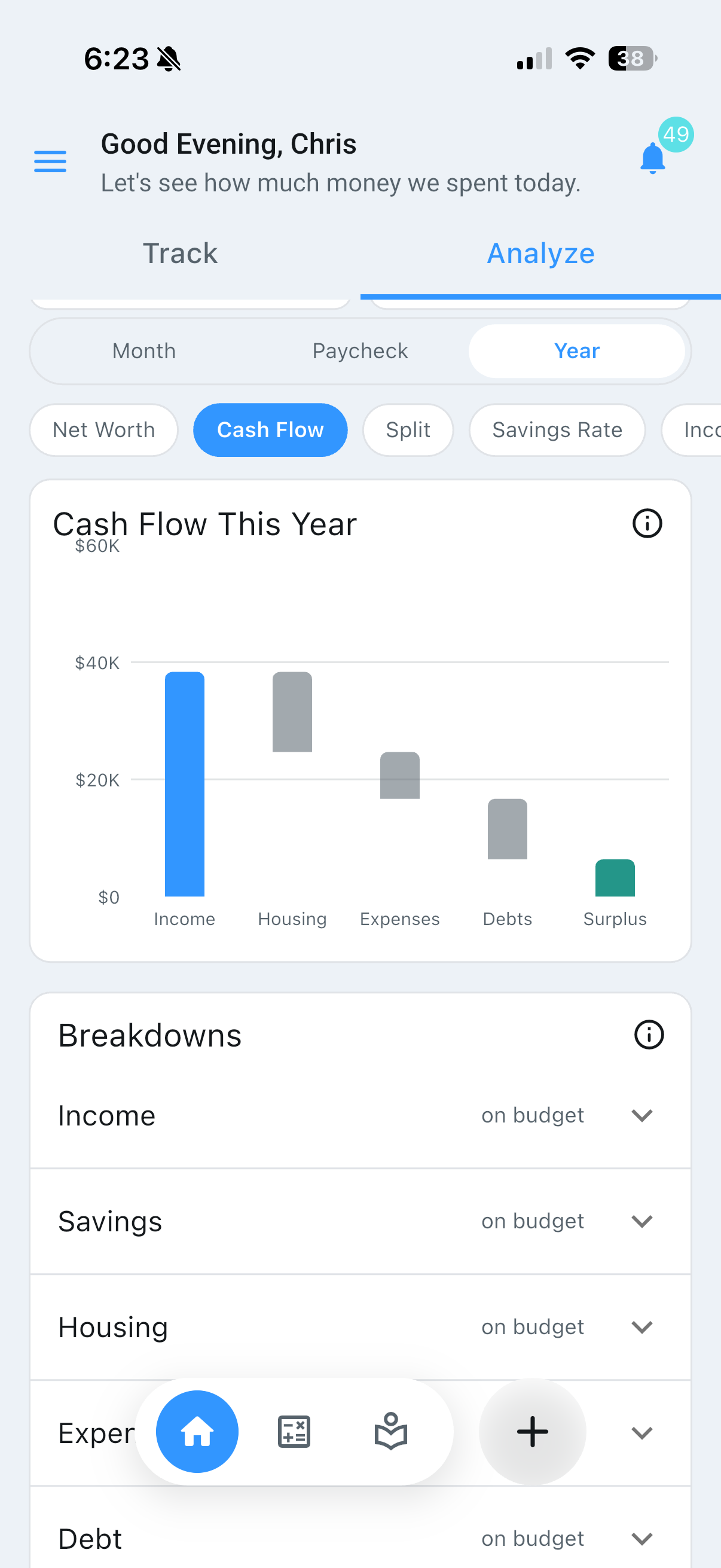 Cash flow this year