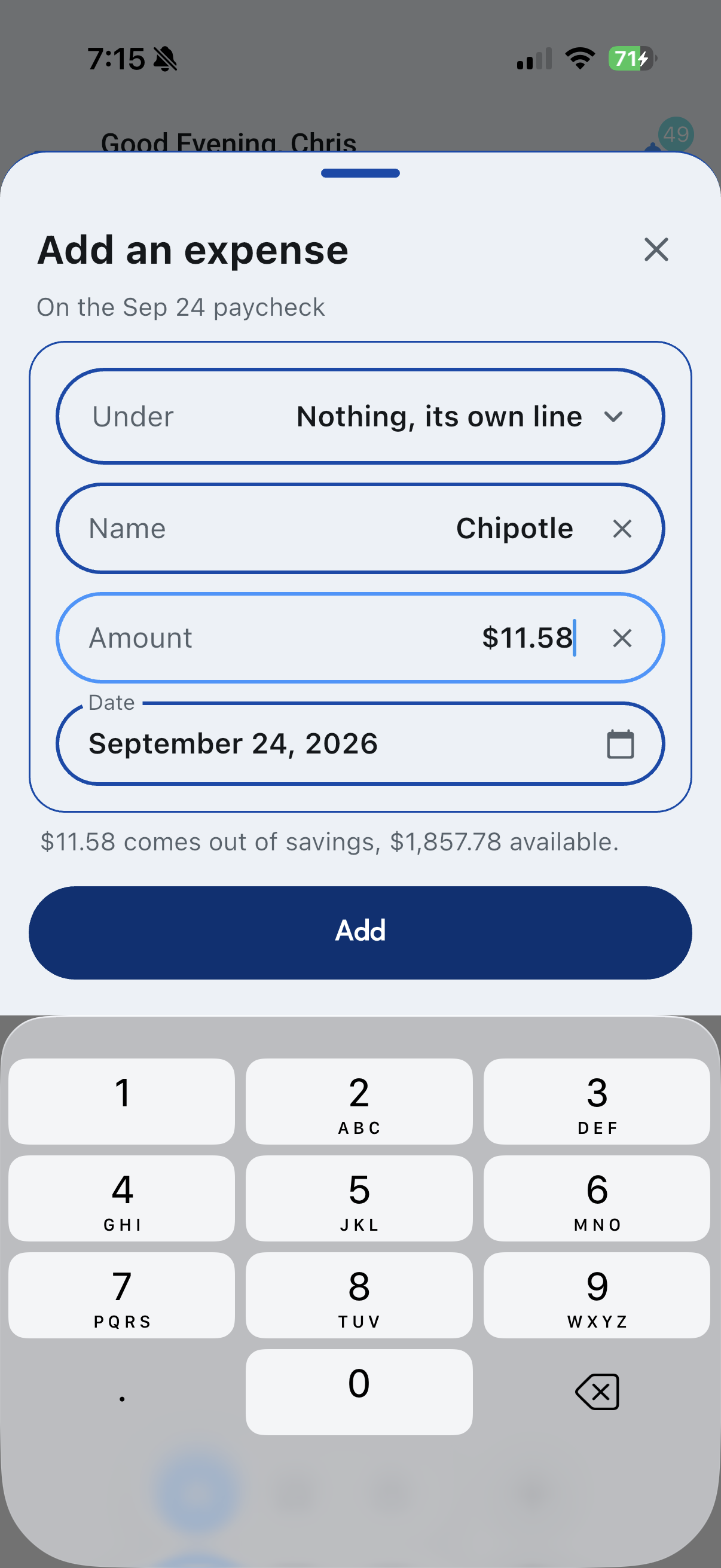 Add an expense