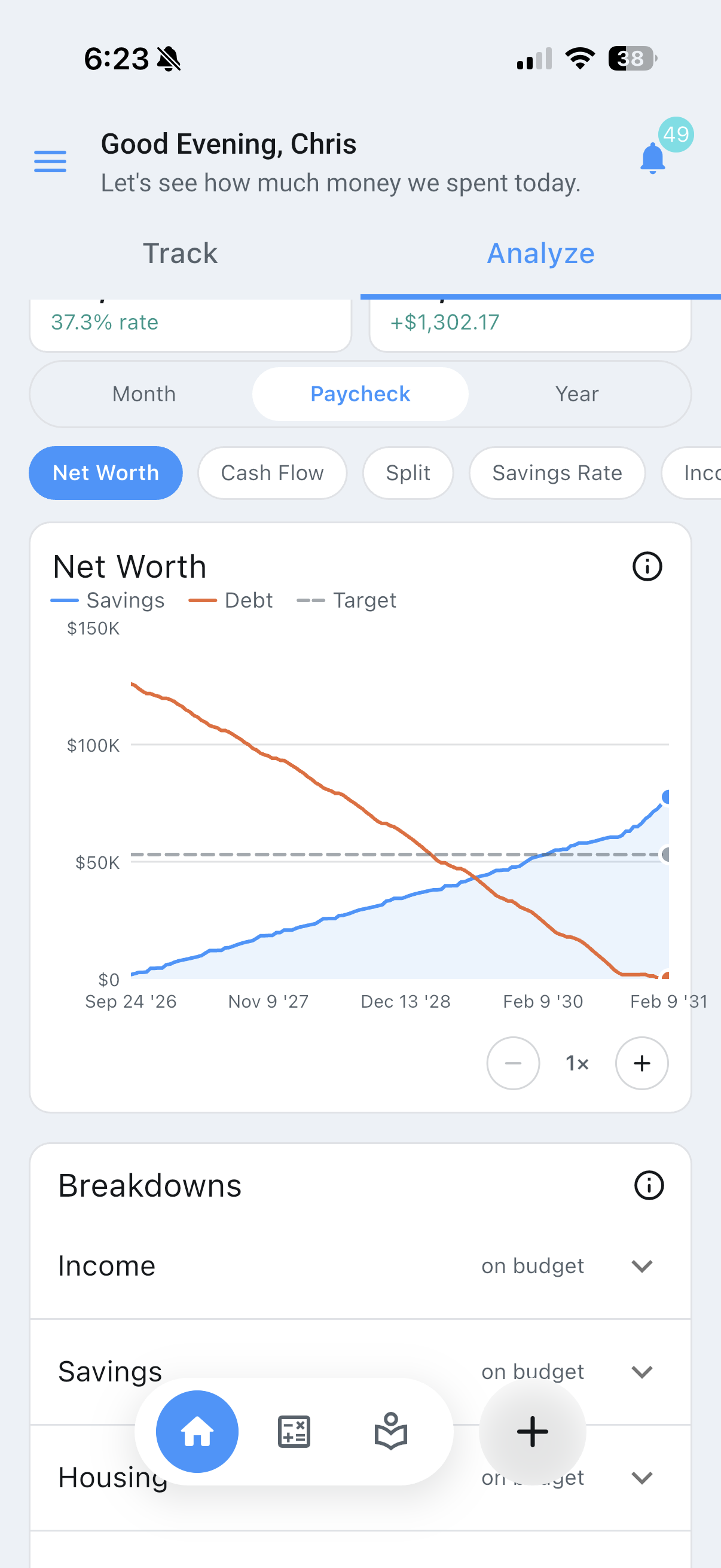 Net worth over time